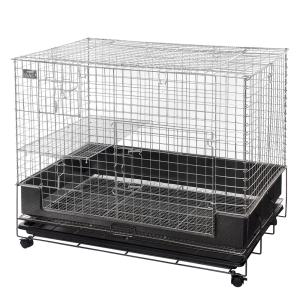 マルカン うさぎのカンタンおそうじケージ ワイド（ブラウン ゲージ