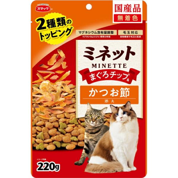 ミネット 2種 まぐろチップ＆かつお節添え 220g