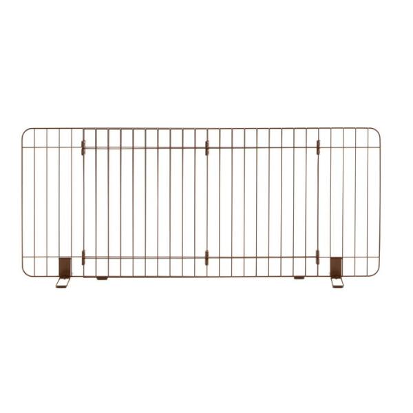 伸縮スタンド簡易ペットゲート 120-180 ブラウン