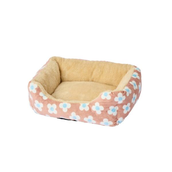 もこもこ カドラーベッド フラワーブラウン S