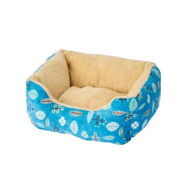 もこもこ カドラーベッド リーフブルー  S