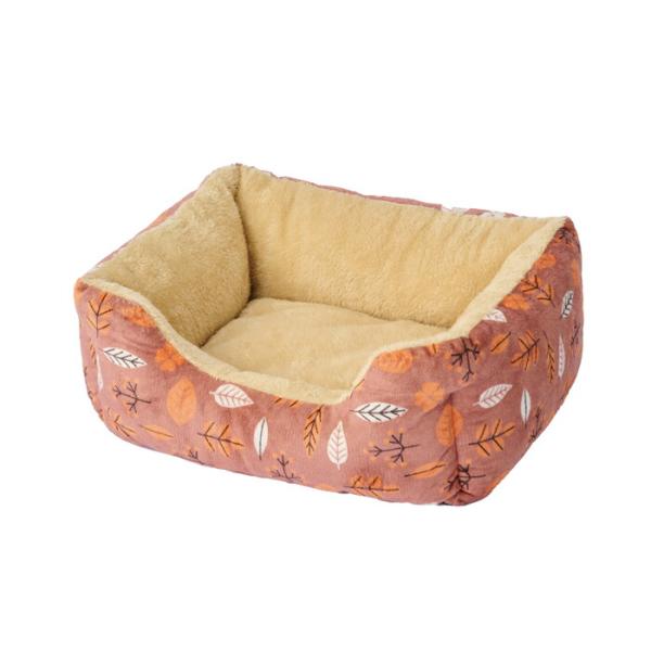 もこもこ カドラーベッド リーフブラウン M