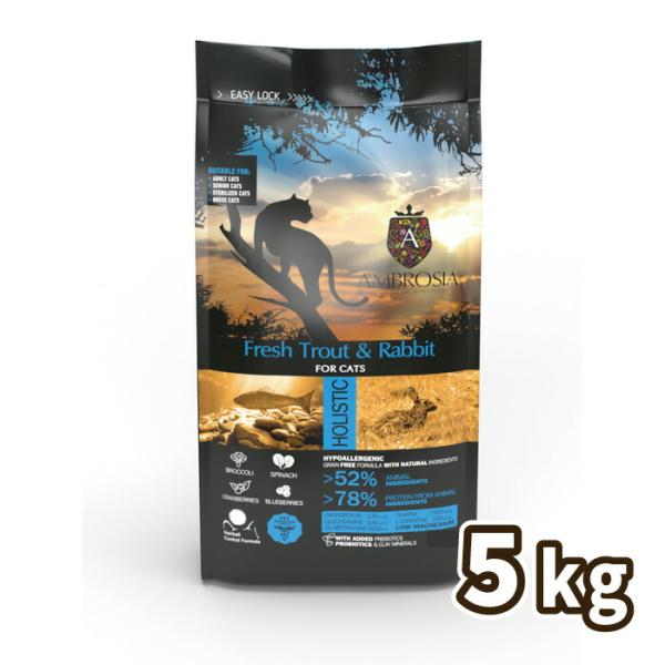 【選べるおまけ付】アンブロシア 猫用 キャット トラウト&amp;ラビット 5kg【着後レビューで100円ク...