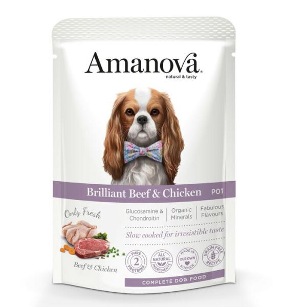アマノバ（Amanova） パウチ アダルト ブリリアント ビーフ アンド チキン 100g 【tt...