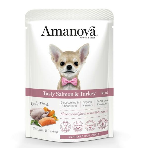 アマノバ（Amanova） パウチ アダルト テイスティ サーモン アンド ターキー 100g 【t...