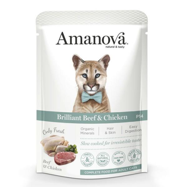 アマノバ（Amanova） パウチ ブリリアント ビーフ アンド チキン 85g 【tt】