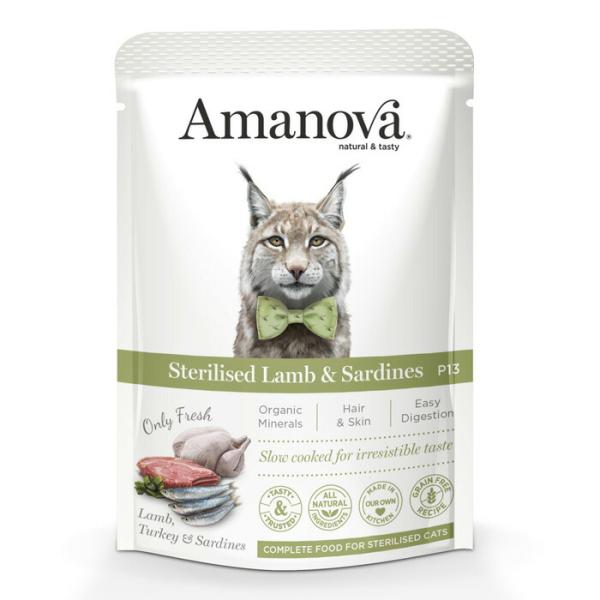 アマノバ（Amanova） パウチ ステアライズド ラム アンド サーディーンズ 85g 【tt】