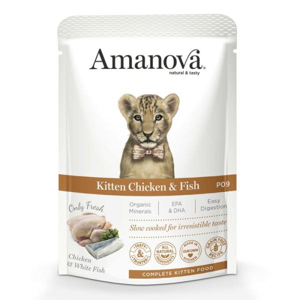 アマノバ（Amanova） パウチ キトン チキン アンド フィッシュ 85g 【tt】
