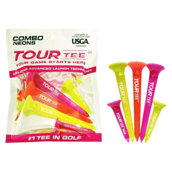 TOUR TEE ツアーティー コンボ ネオンピンク T-490-580 ゴルフ用品 ゴルフ ティー...