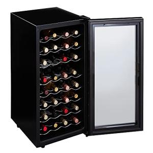 アイリスオーヤマ ワインセラー 32本収納 78L 12*18* ペルチェ式 庫内LED ミラーガラス PWC-781P-B