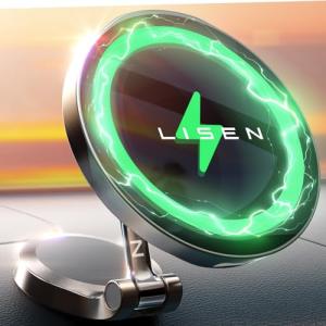 LISEN Magsafe 車載ホルダー [15W PROチャージング］スマホホルダー 車 マグネット ワイヤレス車載充電器 急速充電 スマホスタンド iPhone 15 Pro Plus Max 14 1