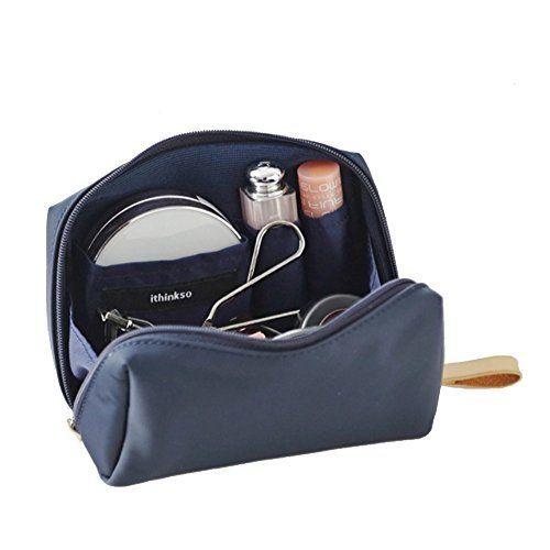 ithinkso BELL MAKE-UP POUCH コンパクトサイズ 化粧ポーチ (ネイビー)