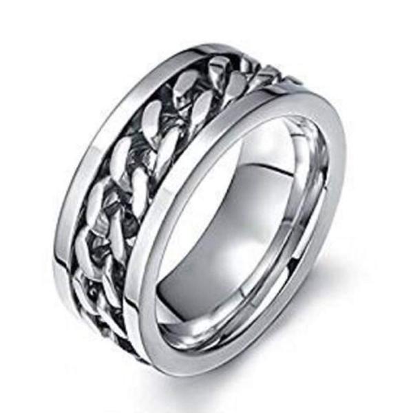 ZAKAKA リング メンズ ステンレス 指輪 ファッション アクセサリー プレゼント (銀色, 1...
