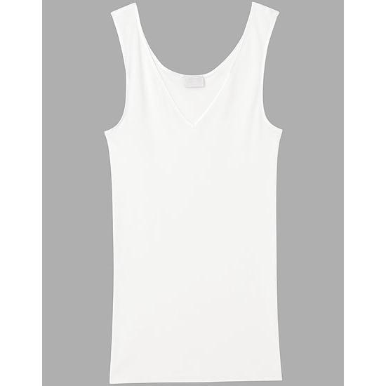 HANRO ハンロ COTTON SEAMLESS Ｖネック コットンタンクトップ