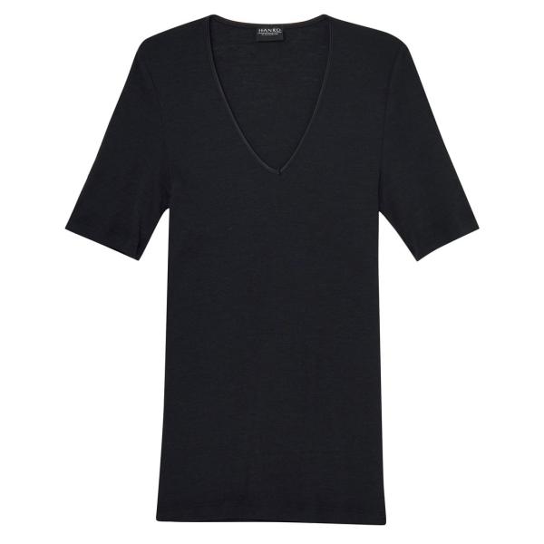 ハンロ・ウールシルク・半袖シャツ