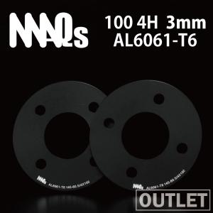 100 4H 3mm ホイールスペーサー AL6061-T6 MAQs アルミ スチール ホイール 単穴 2枚 マックス 軽自動車などに