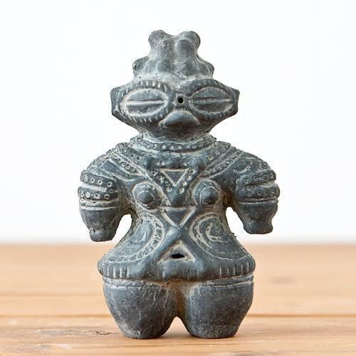 ＣＨＡＲＭ ハニワの土偶 (炭化)(高さ11.7cm)