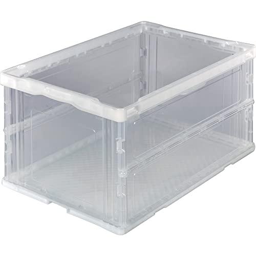 トラスコ中山(TRUSCO) 薄型折りたたみコンテナ 75L 透明 TR-O75B-TM