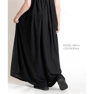 サロペット パンツ 秋 冬 ワイドパンツ レデ...の詳細画像4
