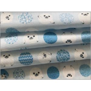 marble 50cm ダブルガーゼ 生地 アザラシ 水玉 blue 4A