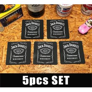 H5 Jack Daniels ラバーコースター 5枚セット [ ジャックダニエル アメリカン雑貨 ネコポス可 ]｜marblemarble