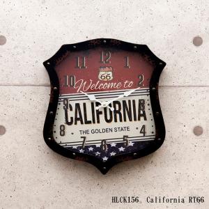 E1 掛け時計 アンティーク ダイカット クロック California ROUTE66 [ アメリカン レトロ HLCK156 ]｜marblemarble