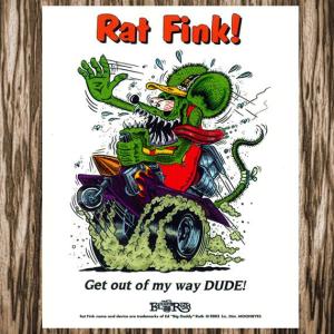 E4 アメリカ雑貨 アメリカン雑貨 FRAMED MINI POSTER フレーム付きミニポスター  RAT FINK ラットフィンク  GET OUT OF MY WAY DUDE｜marblemarble