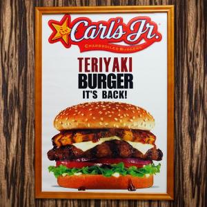 E4 アメリカ雑貨 アメリカン雑貨 FRAMED MINI POSTER フレーム付きミニポスター CARLS Jr・カールスジュニア 照り焼きバーガー｜marblemarble