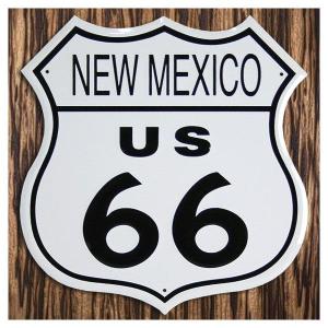 C3 ブリキ看板 ROUTE66 US NEW MEXICO ニューメキシコ州 標識型｜marblemarble