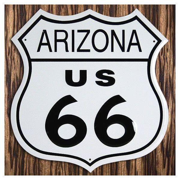 C3 ブリキ看板 TINサイン ROUTE66 US ARIZONA アリゾナ州 標識型