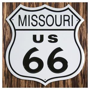 C3 ブリキ看板 ROUTE66 US MISSOURI  ミズーリ州 標識型｜marblemarble