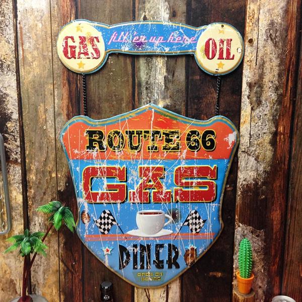 E1 ROUTE 66 GAS &amp; DINER [ 20523 アメリカン 壁 装飾 ]
