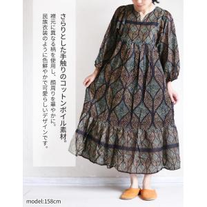 ワンピース ロング マキシ ナチュラル 七分袖...の詳細画像2