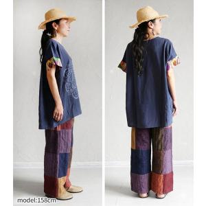 送料無料 パンツ タイパンツ ワイドパンツ ロ...の詳細画像3