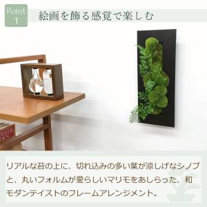 フェイクグリーン 壁掛け 額 [ウォールデコ ...の詳細画像3