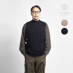 【セール価格】 ソリア Soglia ホールガーメント ウールニットベスト セーター 日本製 メンズ｜marcarrows
