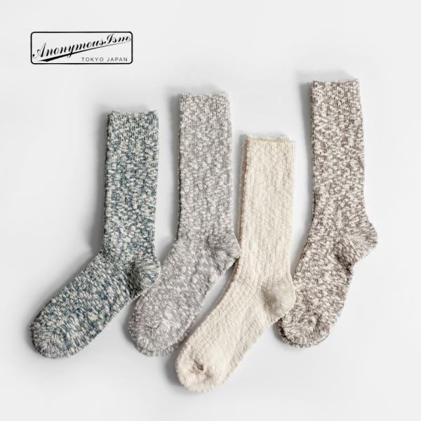 アノニマスイズム Anonymousism ライトスラブ クルーソックス 日本製 靴下 メンズ