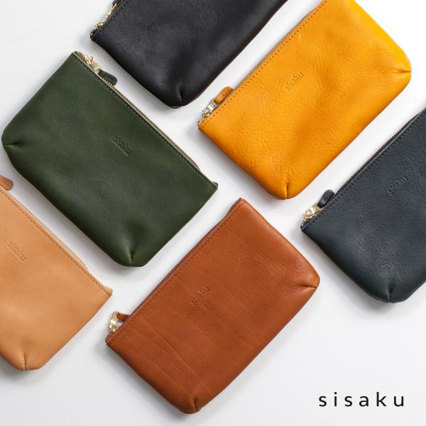 シサク sisaku 栃木レザー 財布ポーチ Wallech S 日本製 メンズ レディース