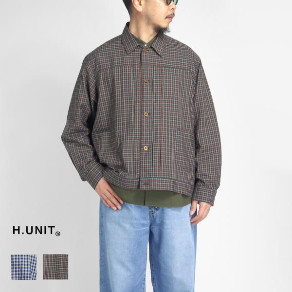 エイチユニット H.UNIT ツイルチェック ワークシャツジャケット 日本製 メンズ