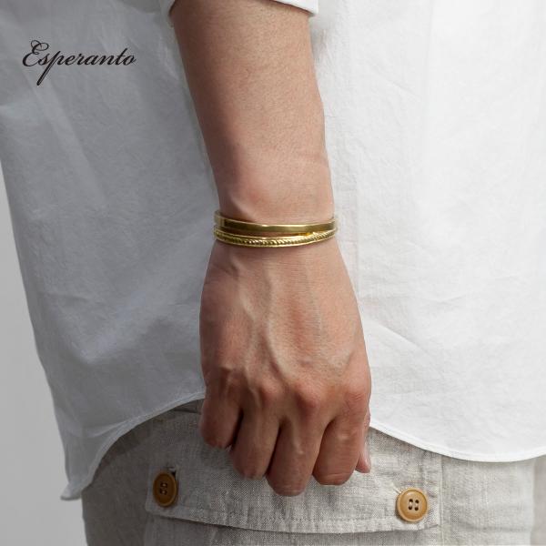 エスペラント ESPERANTO 真鍮 ダブルバングル ブレスレット 日本製 メンズ レディース