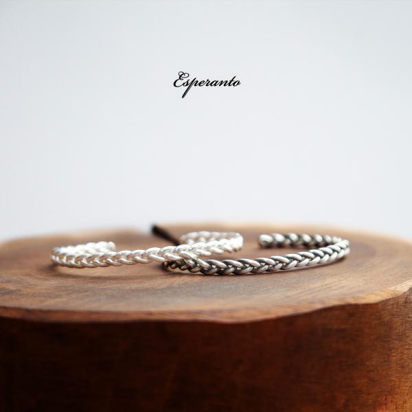 エスペラント ESPERANTO シルバー925 三つ編みバングル 日本製 メンズ レディース