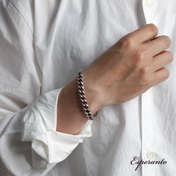 エスペラント ESPERANTO シルバー925 チェーンブレスレット 太め 日本製 メンズ レディ...