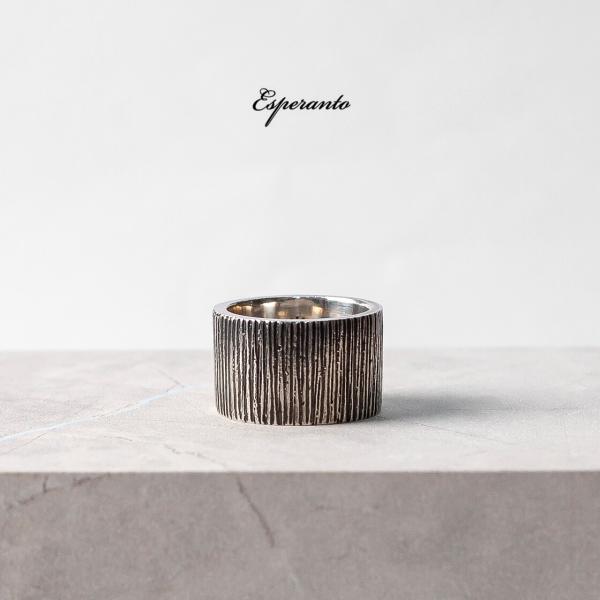 エスペラント ESPERANTO シルバー925 ストライプ リング 太め 指輪 日本製 メンズ レ...