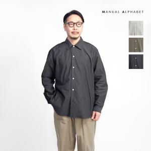 マニュアルアルファベット MANUAL ALPHABET シャンブレー ワンナップカラーシャツ 日本製 メンズ｜marcarrows