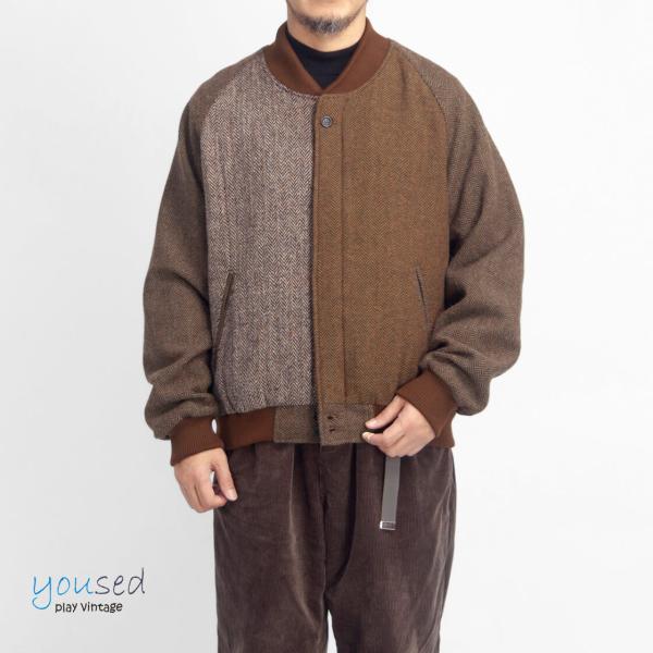 【セール価格】ユーズド YOUSED ヴィンテージハリスツイード ダービージャケット リメイク メン...