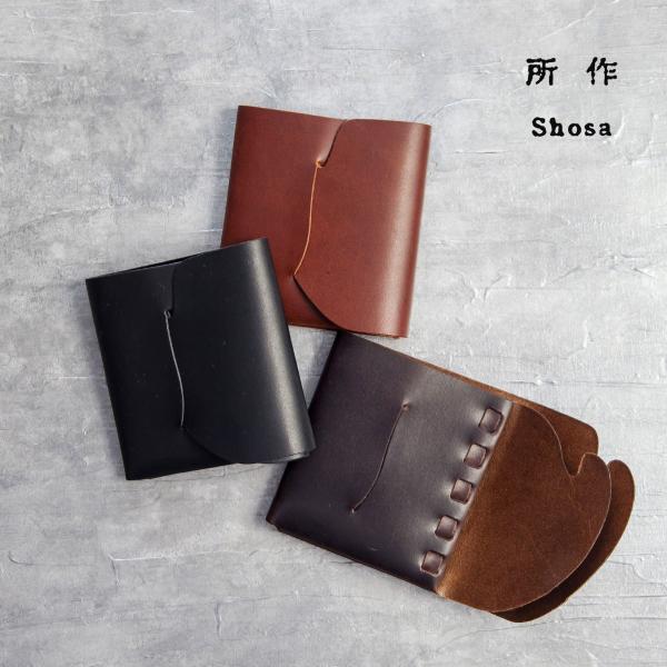 所作 shosa cp3.5 三つ折り財布 本革 レザー 日本製 メンズ レディース