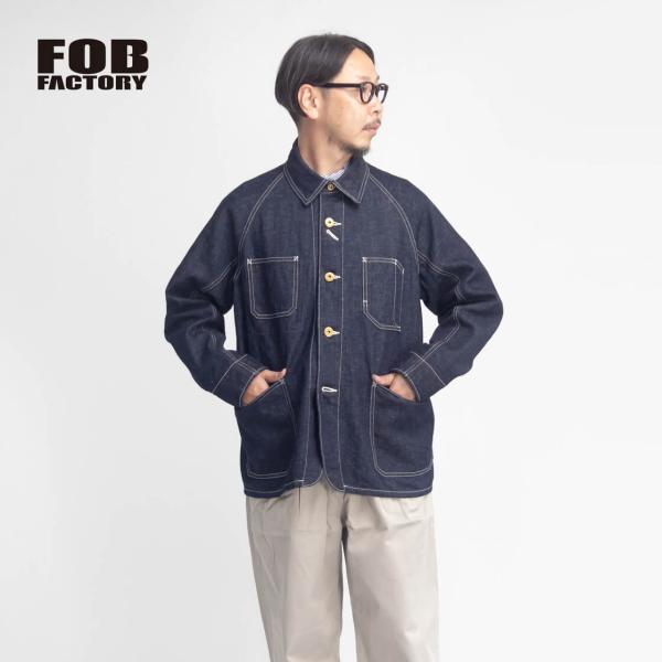 FOBファクトリー FOB FACTORY ヘンプデニム カバーオール F2410 セットアップ対応...