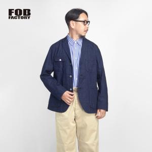 FOBファクトリー FOB FACTORY 撚り杢セルビッチデニム エンジニアジャケット 日本製 メンズ