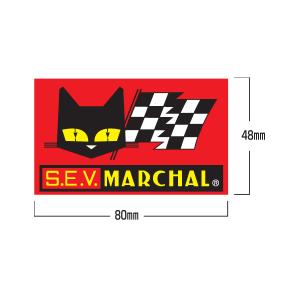 マーシャル　ステッカー　四角レッド　大　幅80mm×高さ48mm　バイク　旧車　猫　デカール　7008｜marchaljapanshop