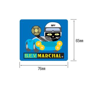 マーシャル　ステッカー　イラストタイプ　四角　幅76mm×高さ65mm　バイク　旧車　猫　デカール　7018｜marchaljapanshop